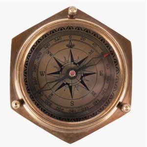 Compass & Calendar Antiqued Brass